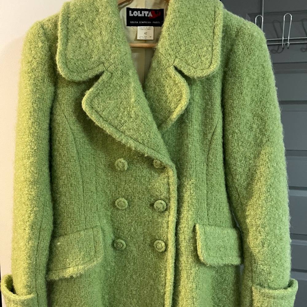 Lolita Green Teddy Jacket with Textured Finish